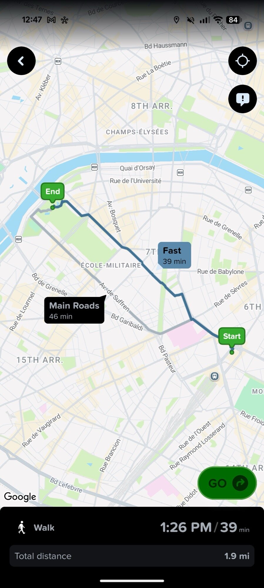 pixel qpr2 captura de tela de dezembro citymapper modo escuro 2