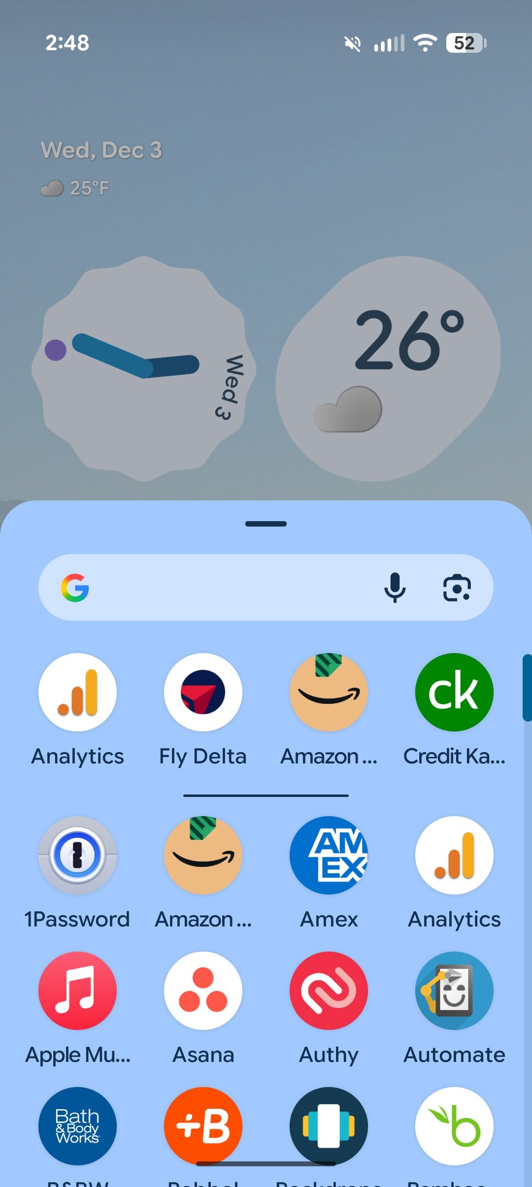 Efeito de desfoque de fundo desativado em um Pixel com Android 16 QPR2.