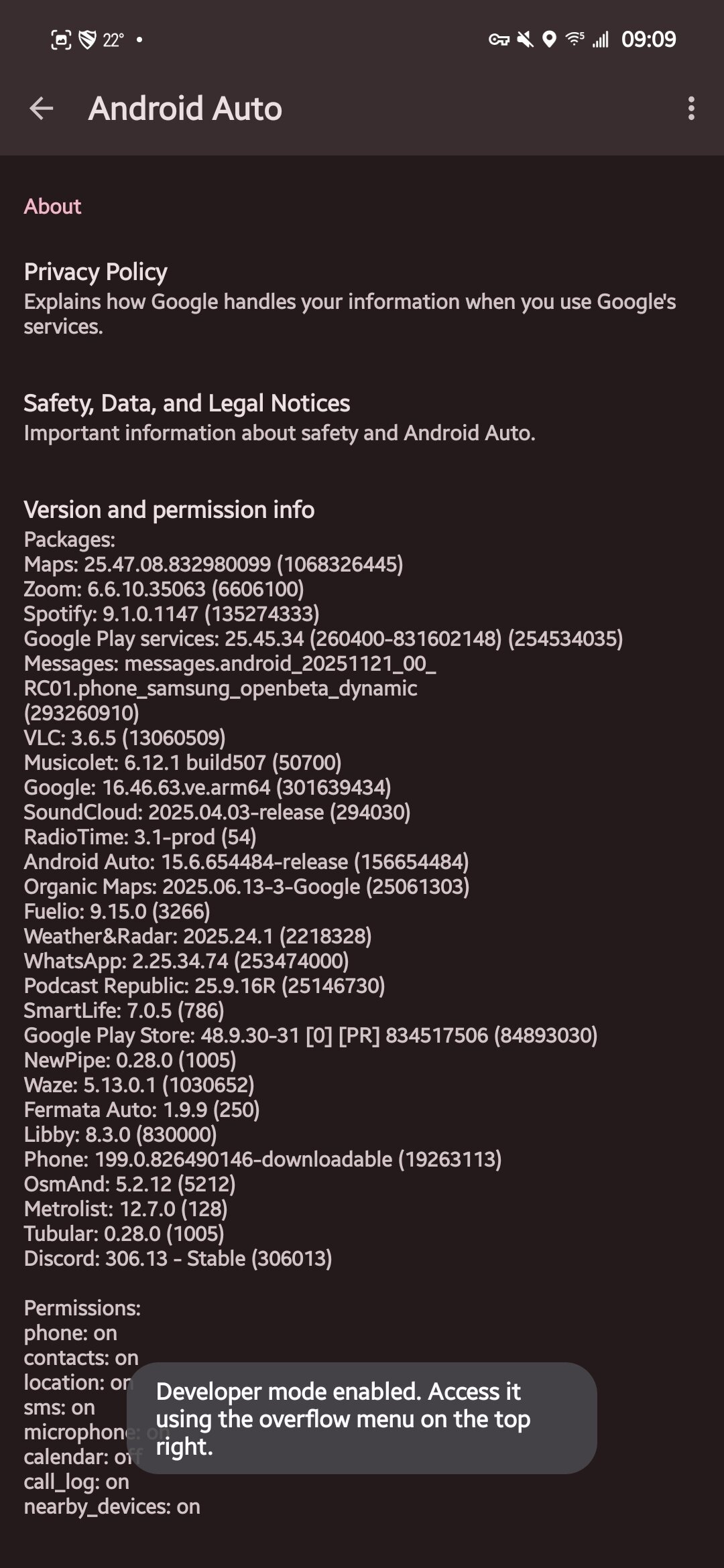 Etapa 6 das configurações do desenvolvedor do Android Auto