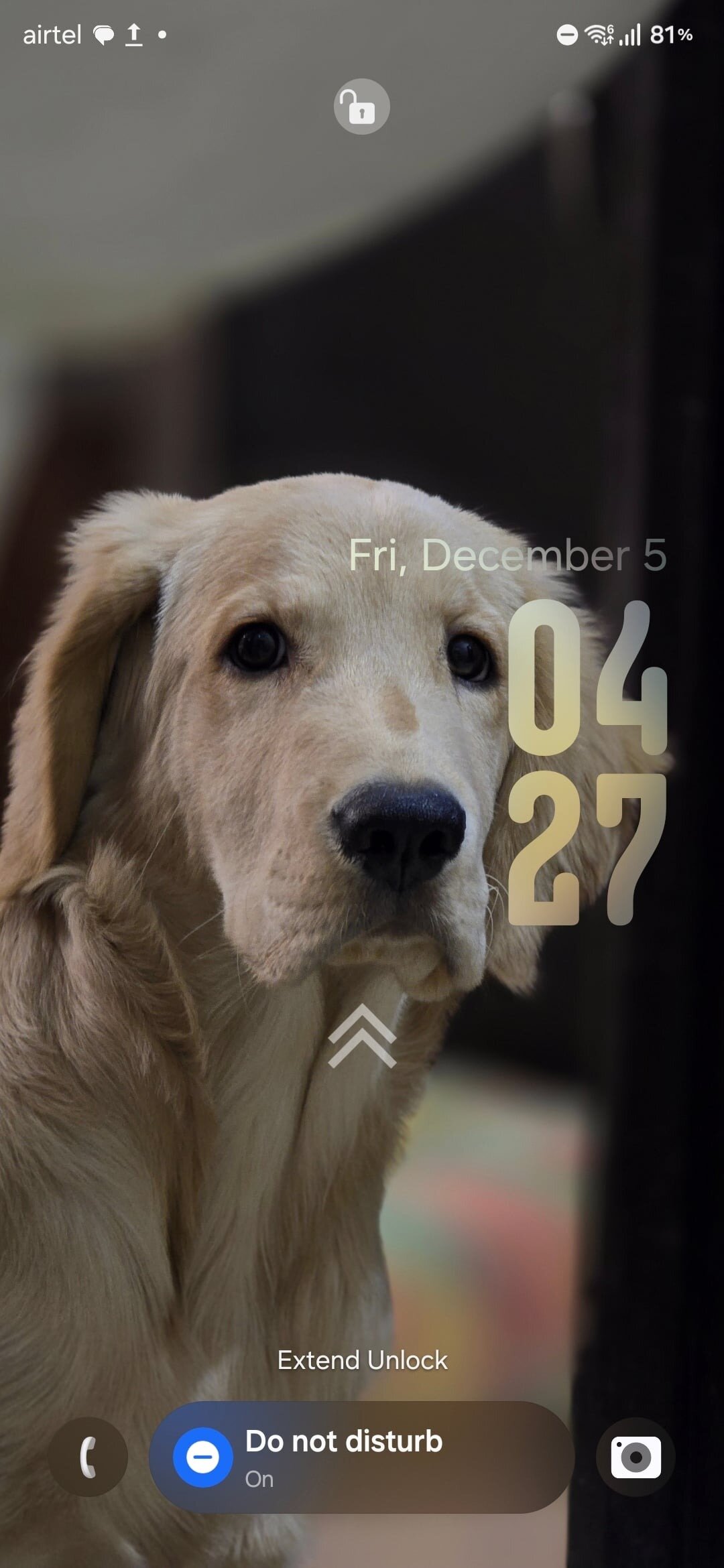 Uma tela de bloqueio UI 8.5