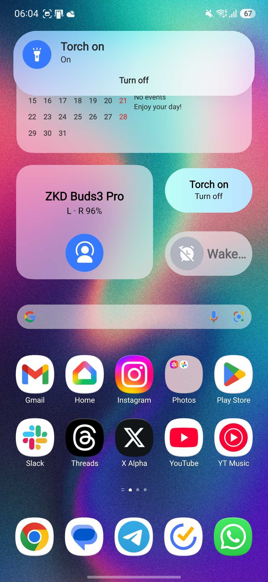 indicador de status da lanterna na barra Now