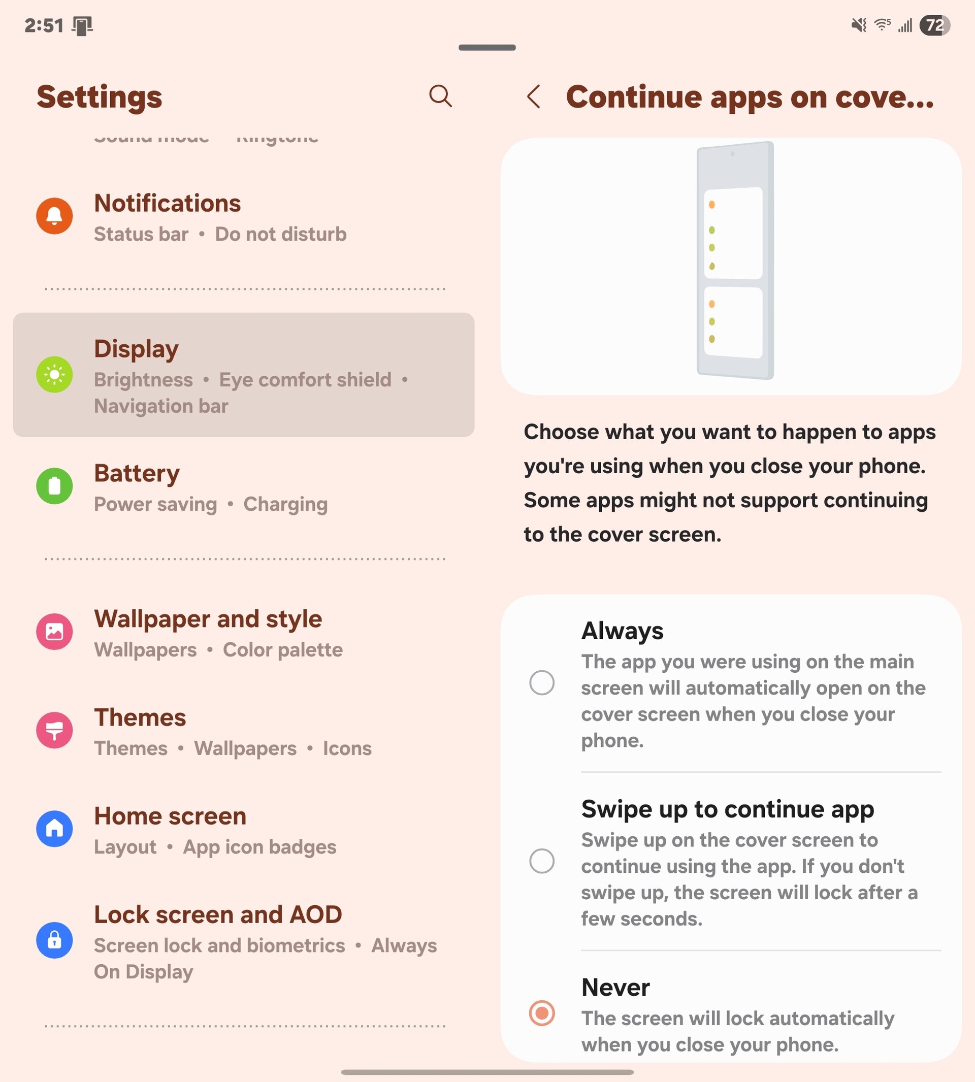 Recurso App Continuity no Galaxy Z Fold 7 Recurso App Continuity no Galaxy Z Fold 7