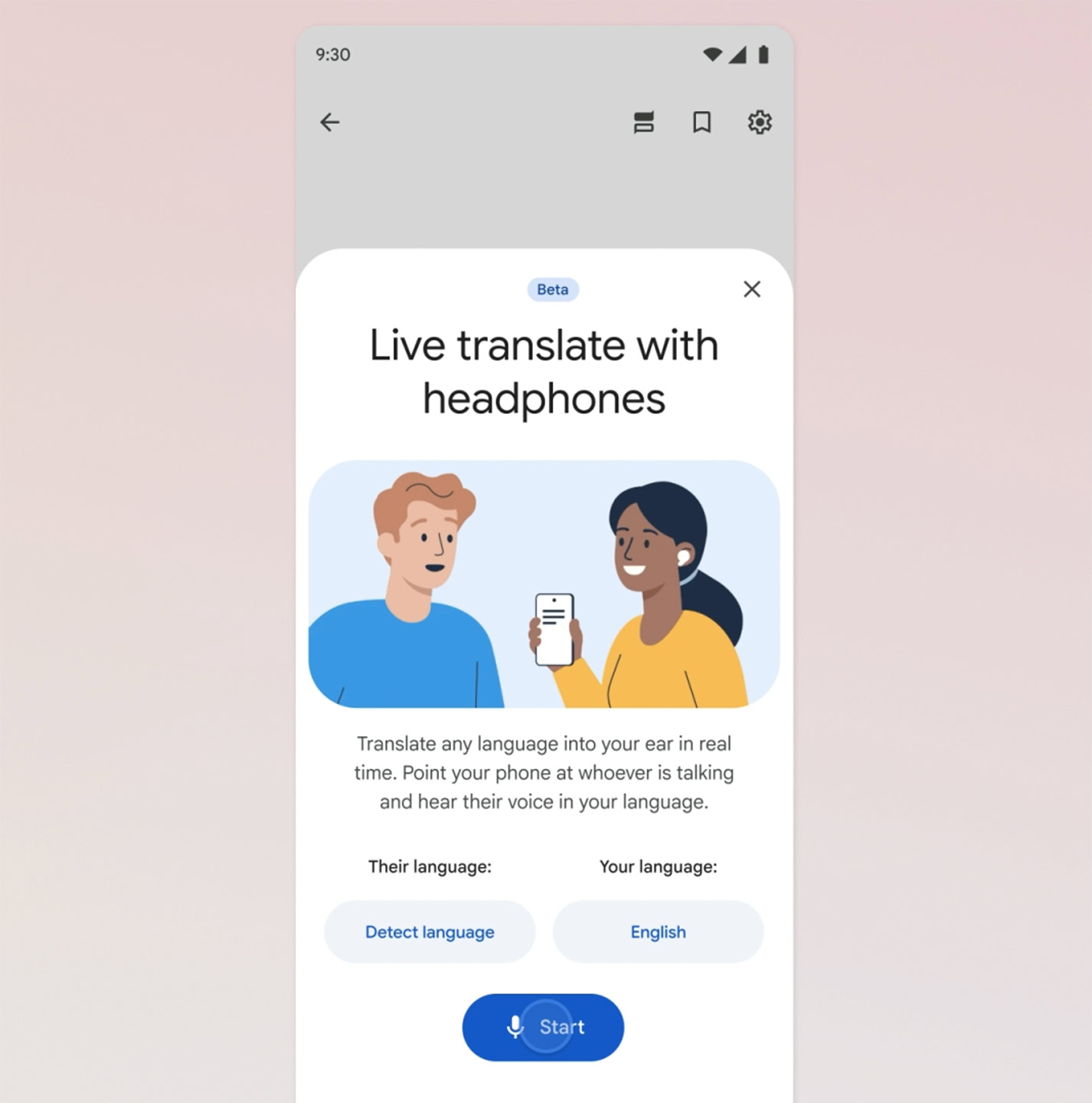 Google Live Translate com fones de ouvido