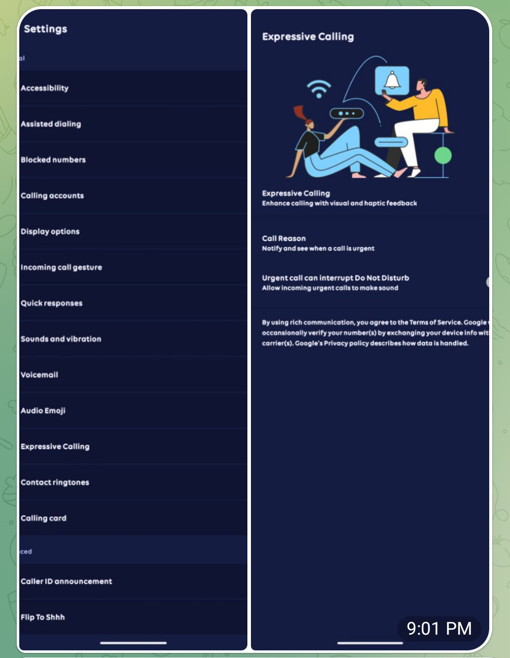 telegrama de chamada expressivo