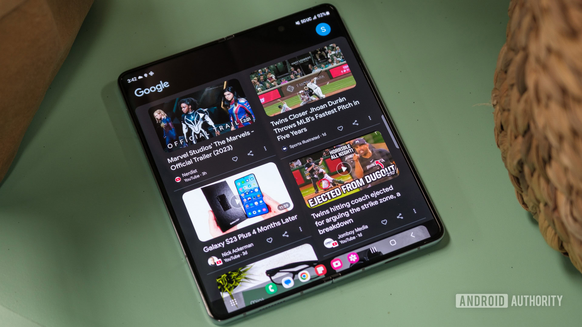 Samsung Galaxy Z Fold 5 google descobrir