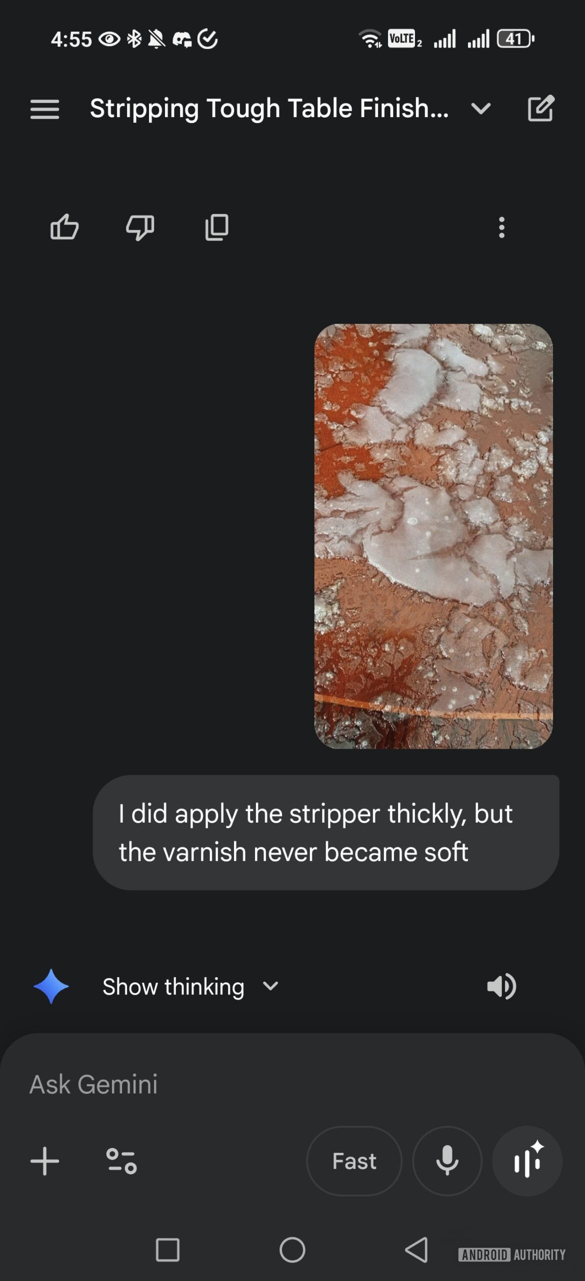 perguntando a Gêmeos sobre decapante com defeito com foto