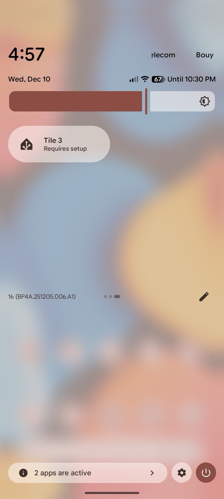 configurações rápidas do Android assistente inicial alternar configuração iniciar