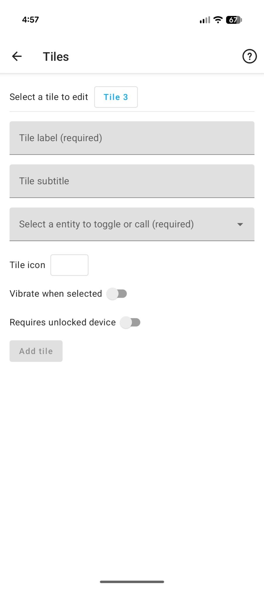 configurações rápidas do Android assistente inicial alternar configuração 1