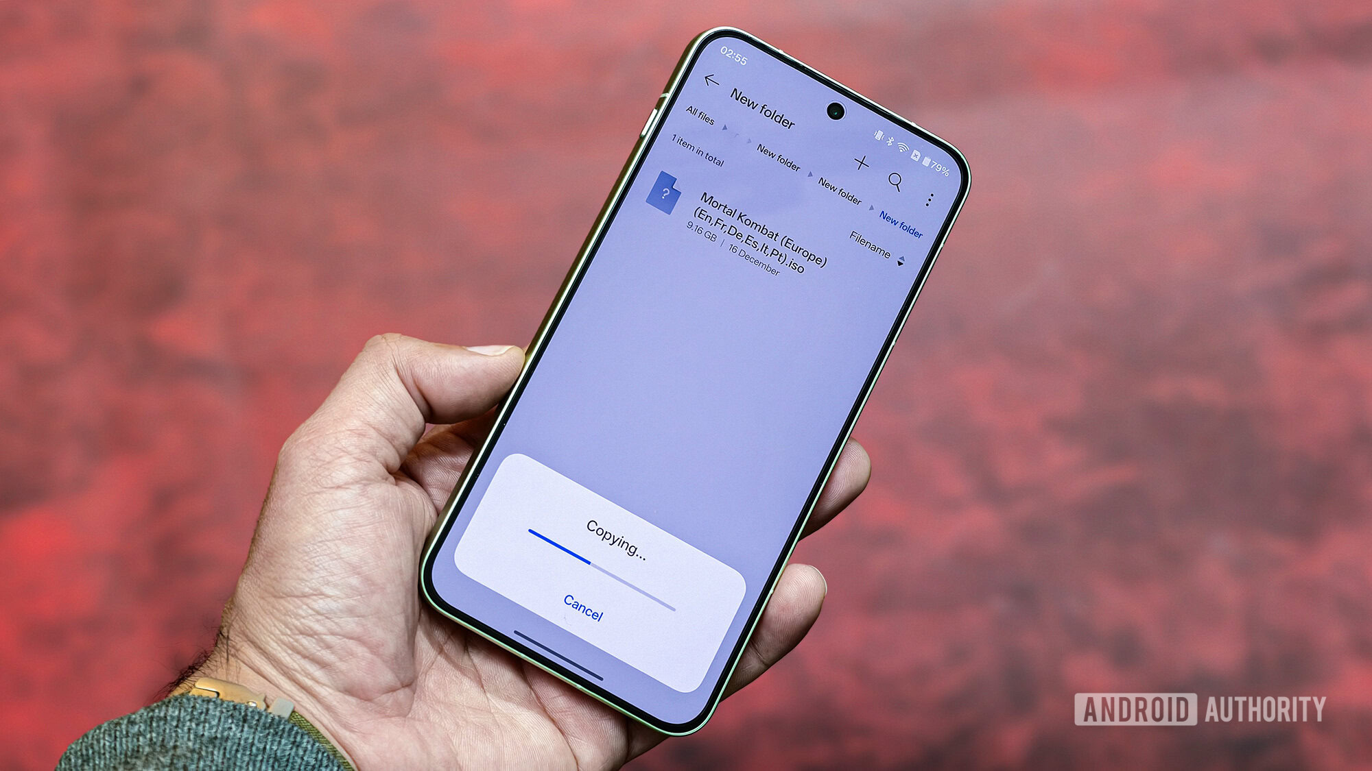 Transferência de arquivos verde OnePlus 15R