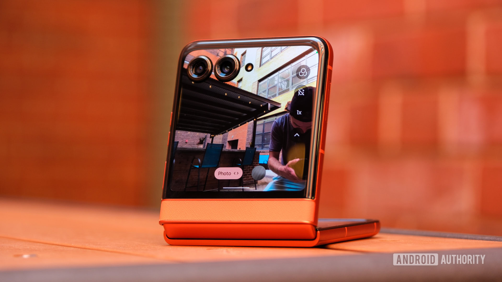 Aplicativo de câmera Motorola Razr dobrado