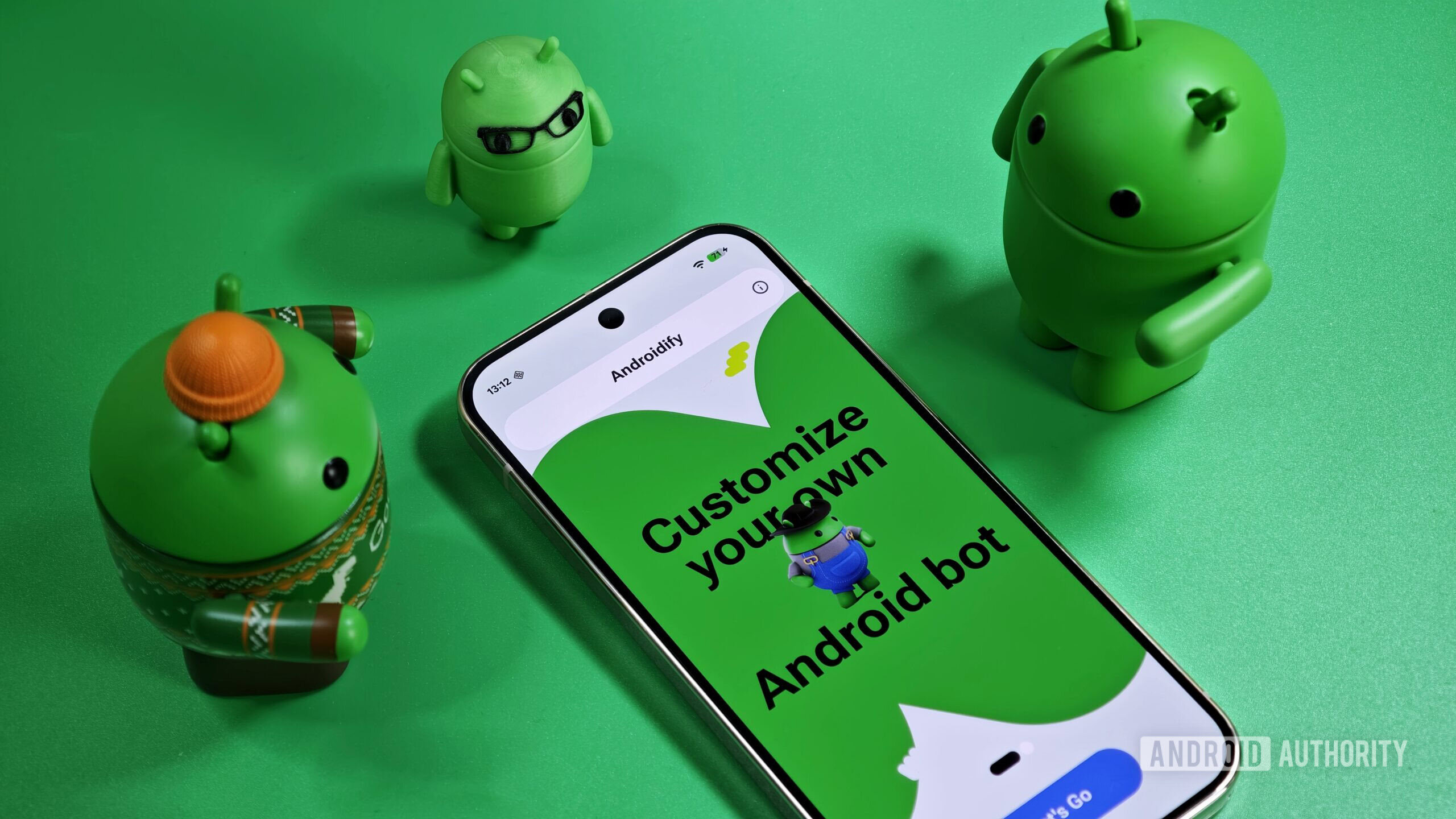 Aplicativo Androidify em um telefone Android