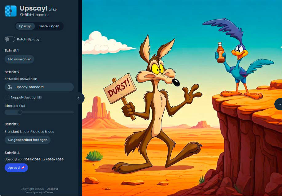 A interface limpa facilita o carregamento de imagens e o redimensionamento delas com um clique do mouse.