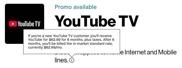 Promoção da Verizon no YouTube TV (1)