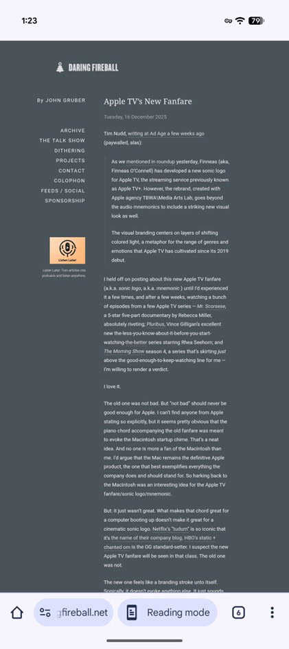 Google Chrome para Android Modo de leitura antigo 1