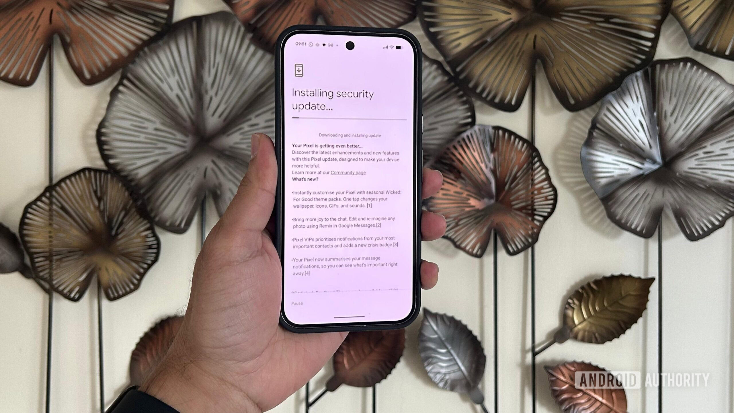 Tela de atualização de segurança do Pixel 10 Pro Tela de atualização de segurança do Pixel 10 Pro