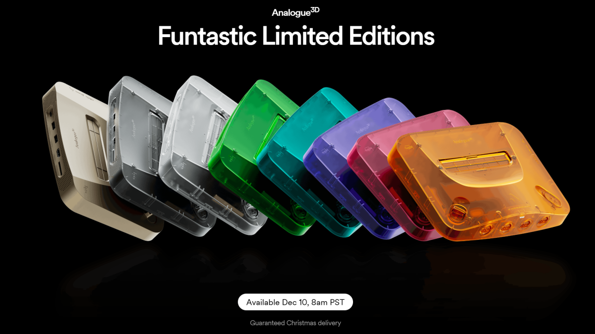 consoles de edição limitada analog3d funtastic - variedade de cores