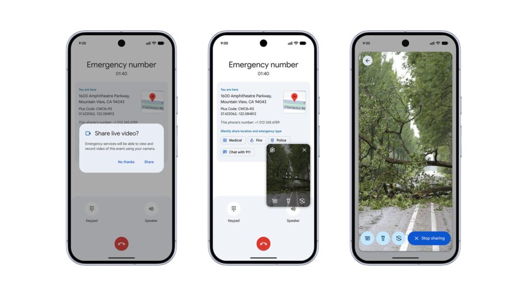 Google lança oficialmente vídeo ao vivo de emergência no Android