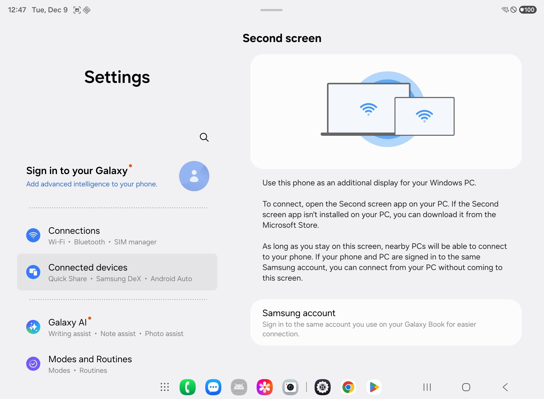 Segunda tela tripla do Galaxy Z Segunda tela tripla do Galaxy Z