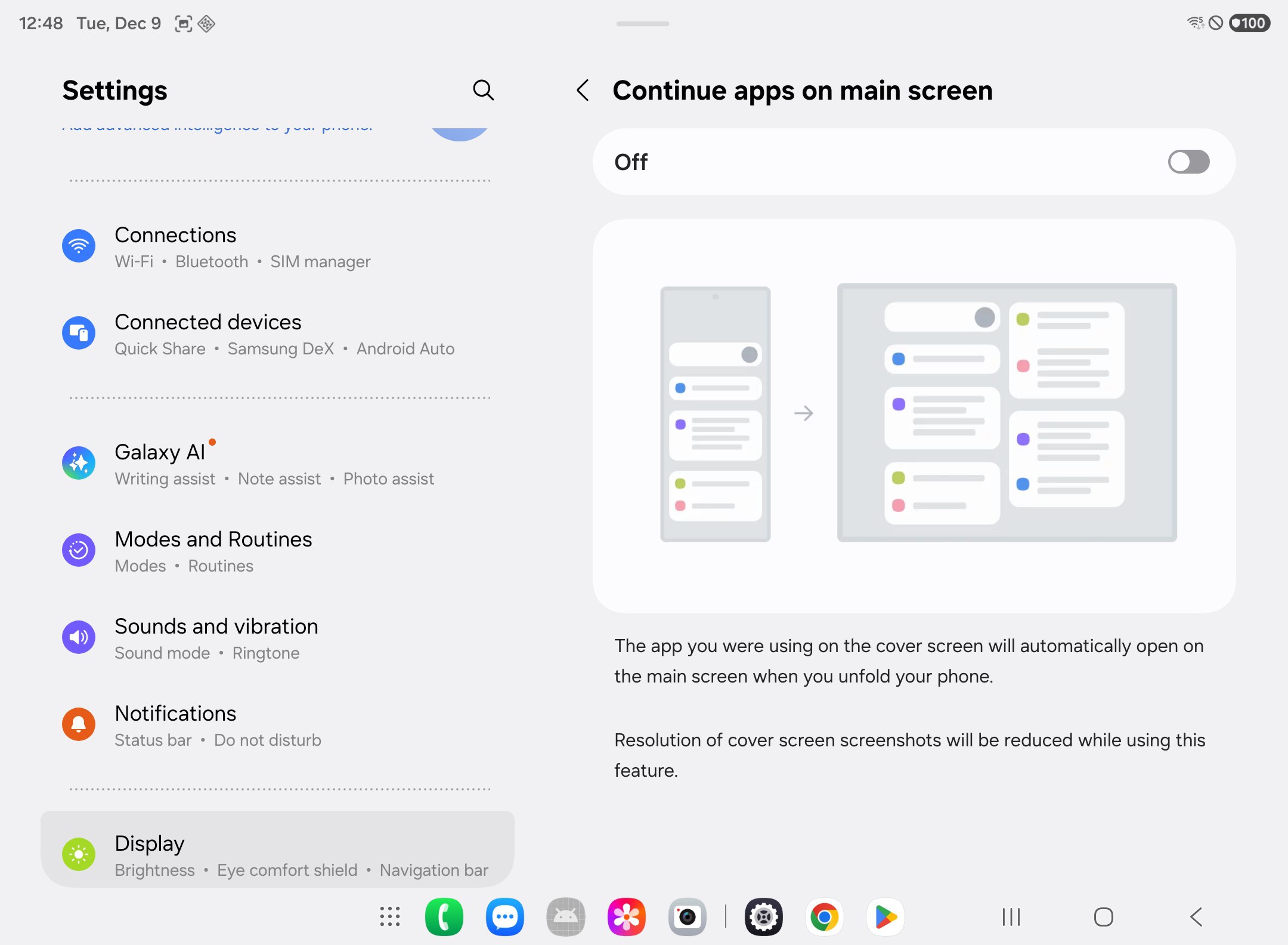 Recurso App Continuity no Galaxy Z TriFold Recurso App Continuity no Galaxy Z TriFold