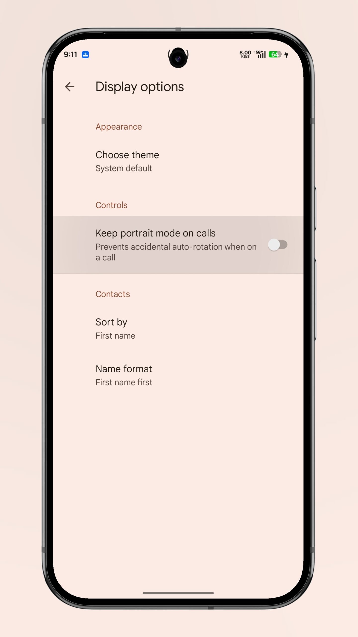 alternância de paisagem do telefone do Google