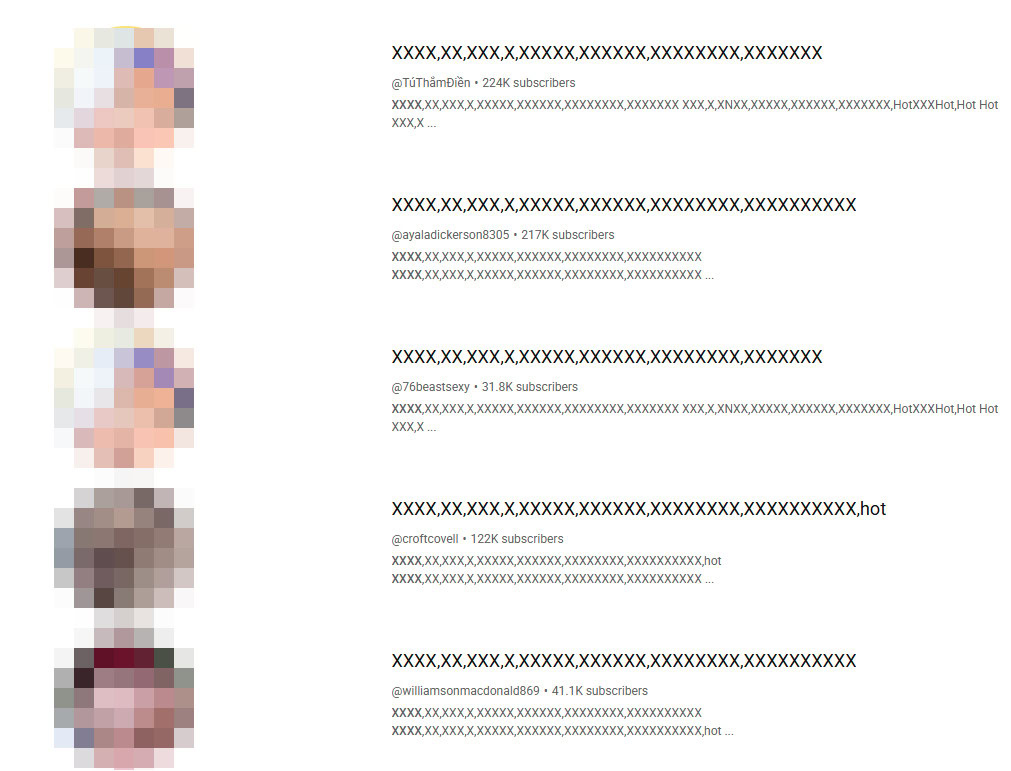 Fotos de perfil NSFW sem censura do YouTube