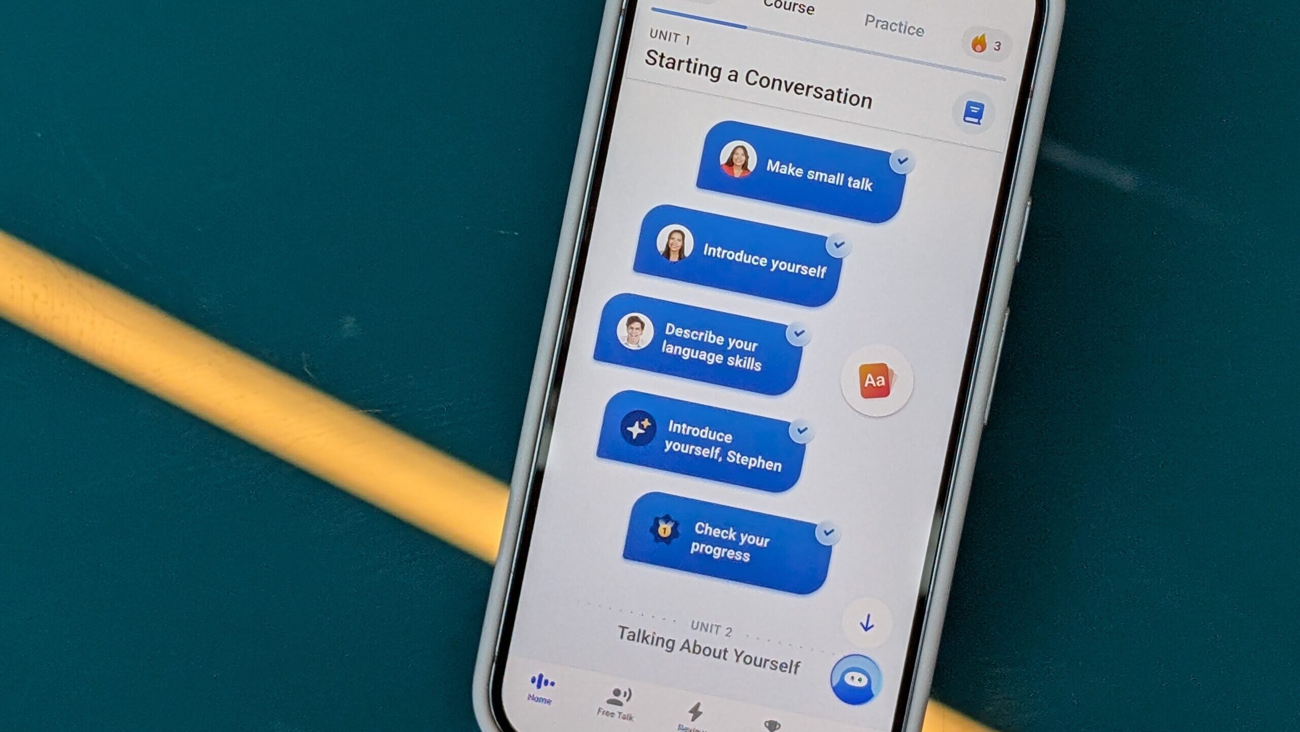 Fale o aplicativo de aprendizagem de idiomas no Google Pixel 10 Pro Fale o aplicativo de aprendizagem de idiomas no Google Pixel 10 Pro