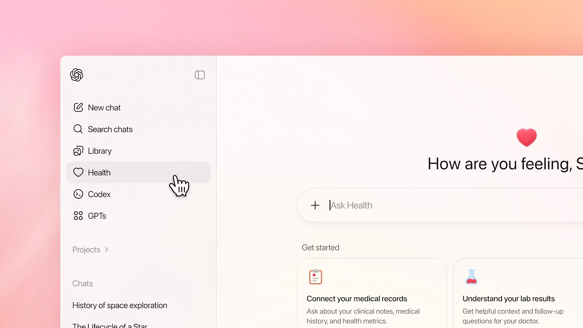 Saúde do ChatGPT Saúde do ChatGPT