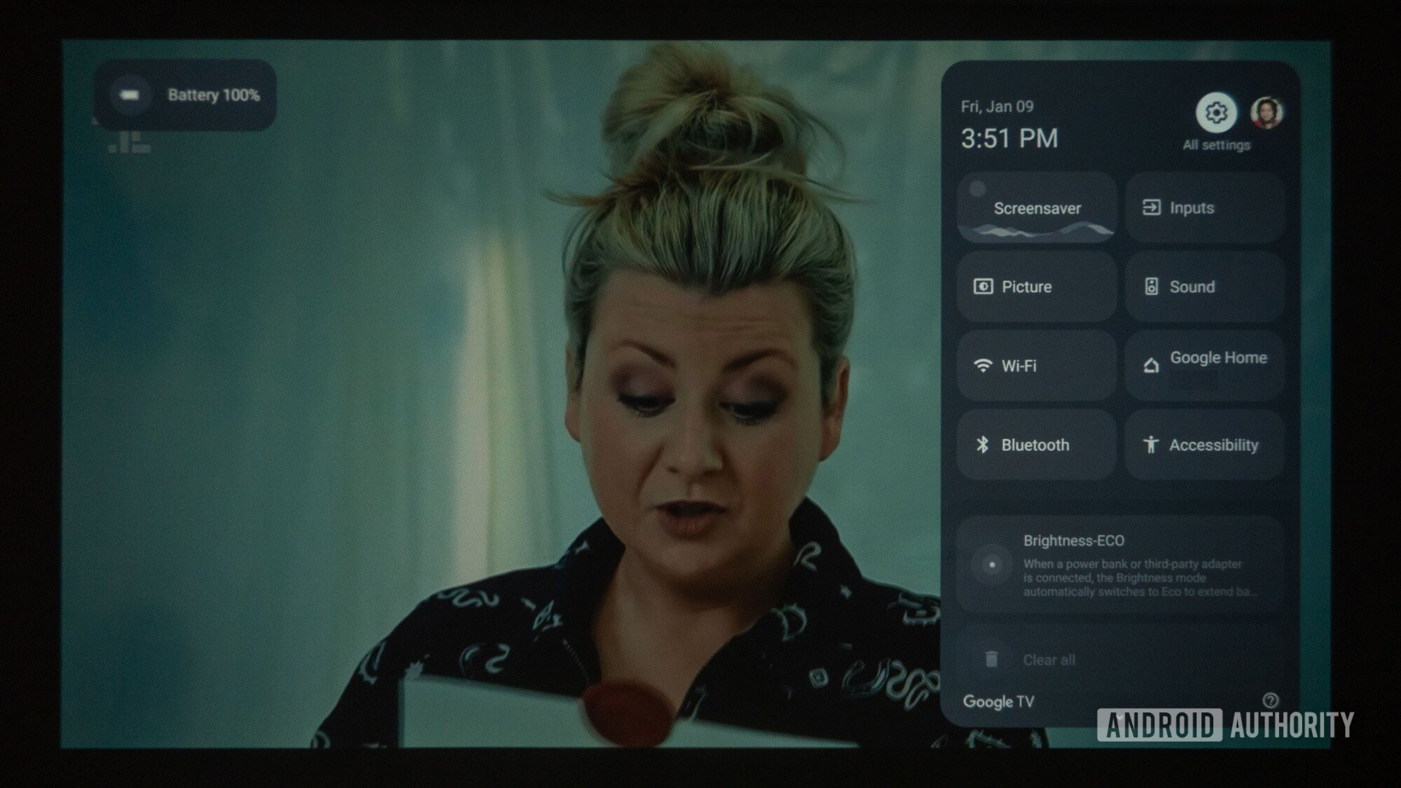 painel de configurações do Google TV no topo do YouTube 1 painel de configurações do Google TV no topo do YouTube 1