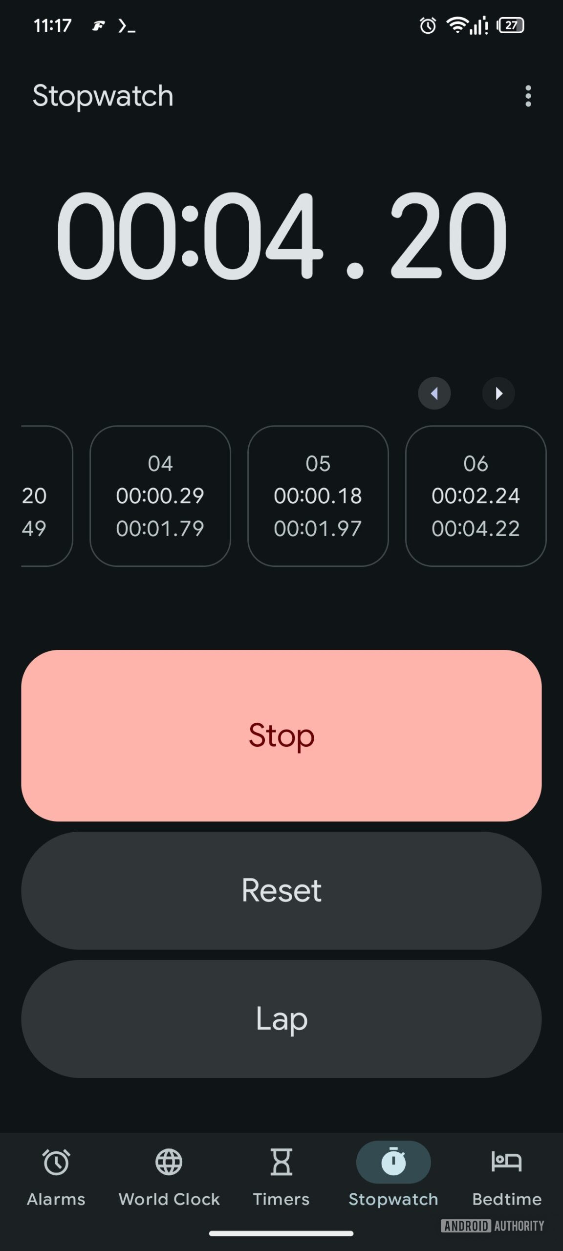 Botões deslizantes de volume do alarme do Relógio do Google