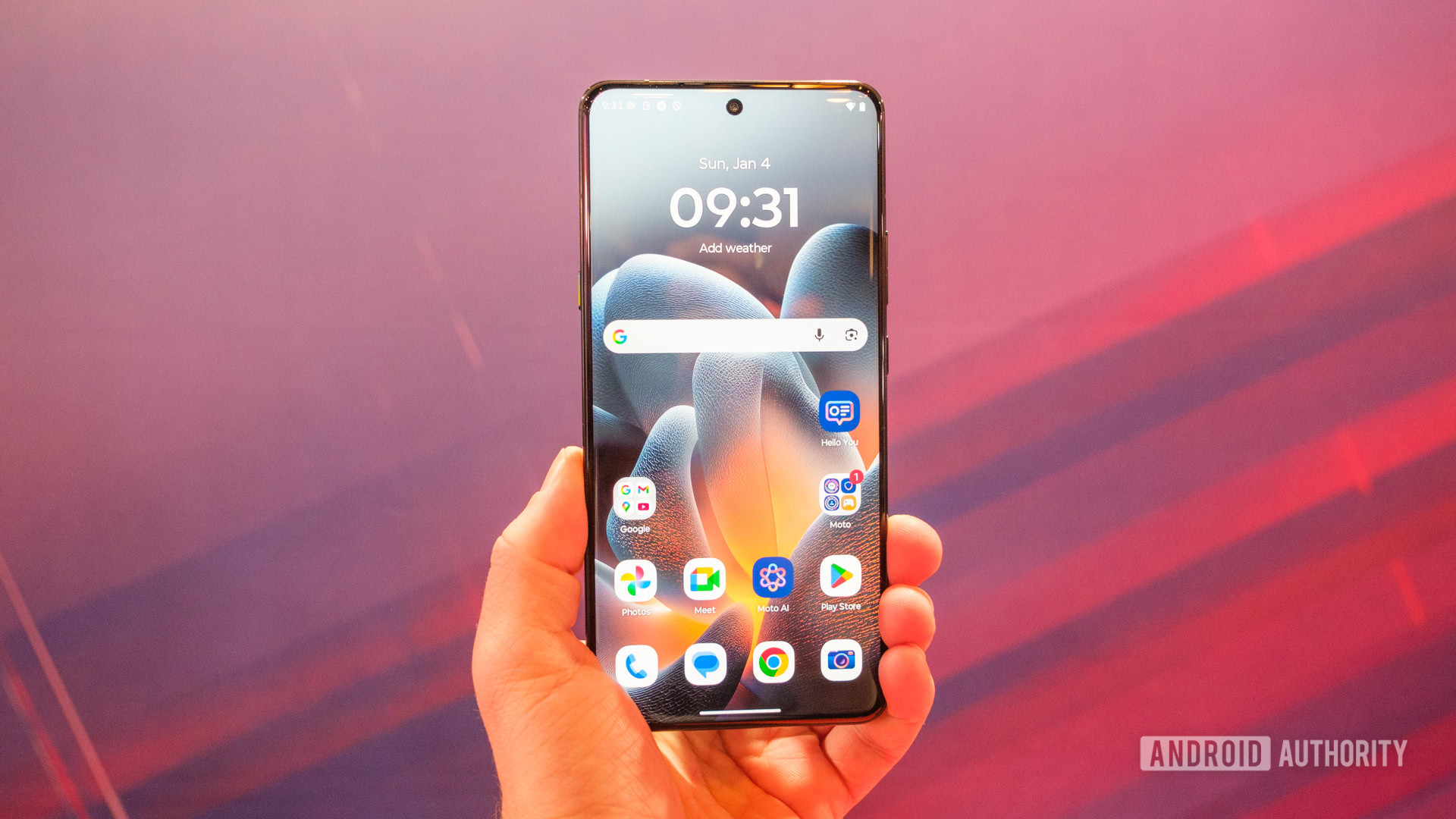 Display Motorola Signature na mão