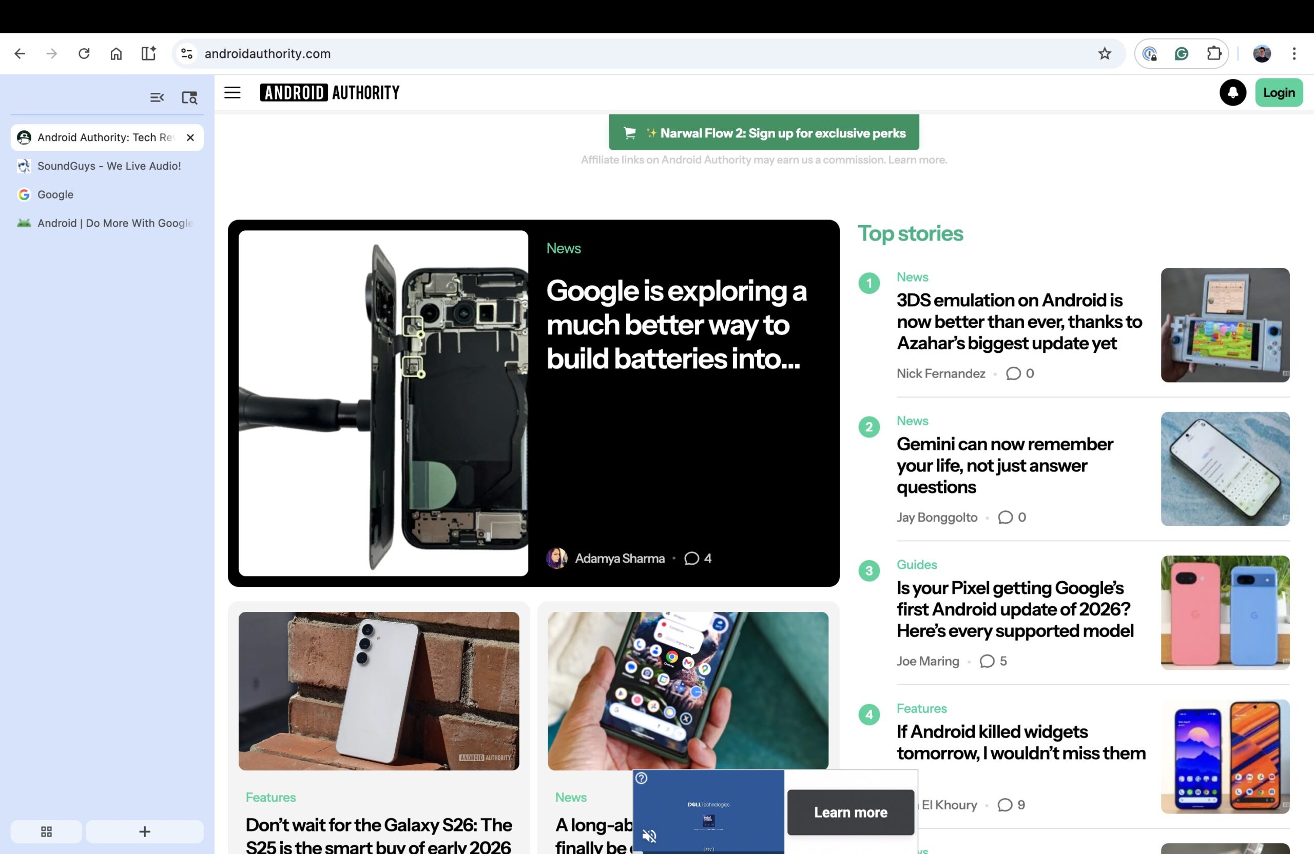 Guias verticais no Google Chrome.