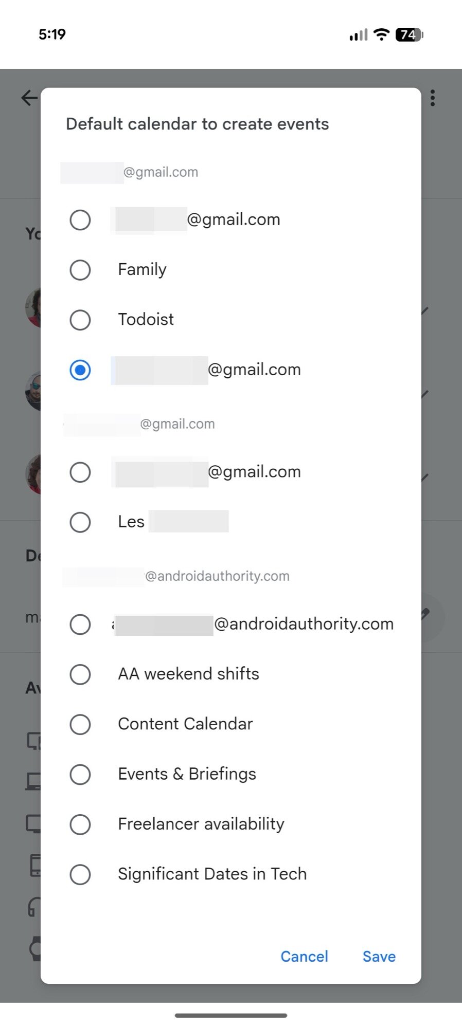 captura de tela Google Assistant Gemini configurações calendário padrão