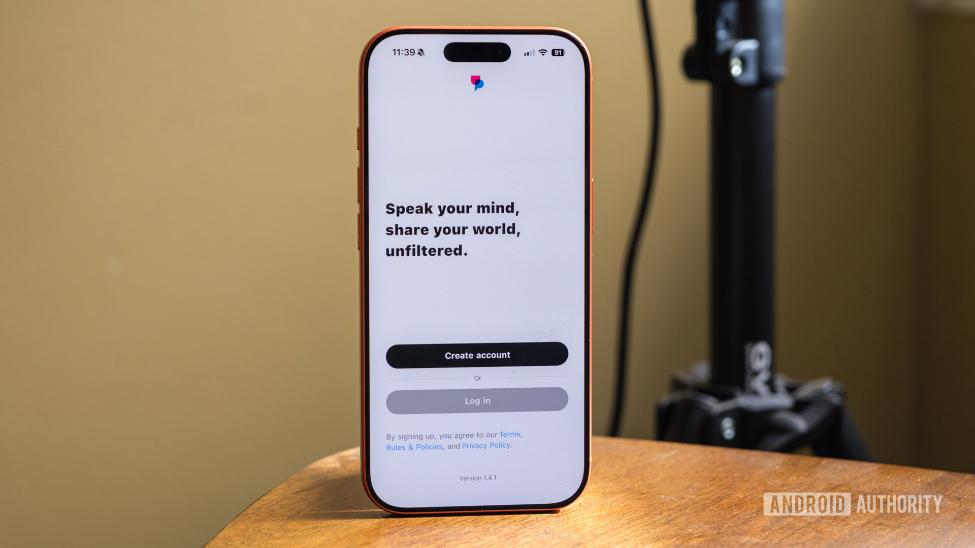 tela de login rolada