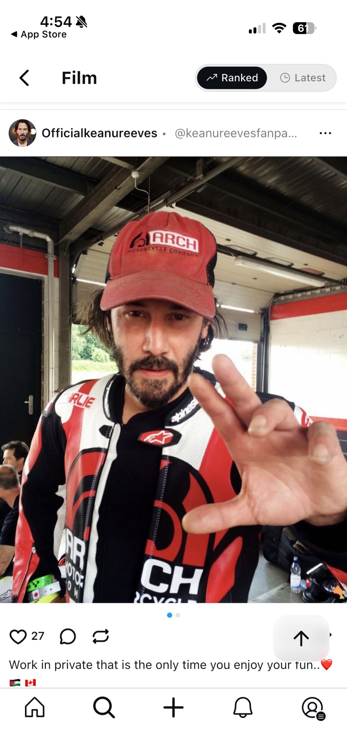 Captura de tela do aplicativo UpScrolled.