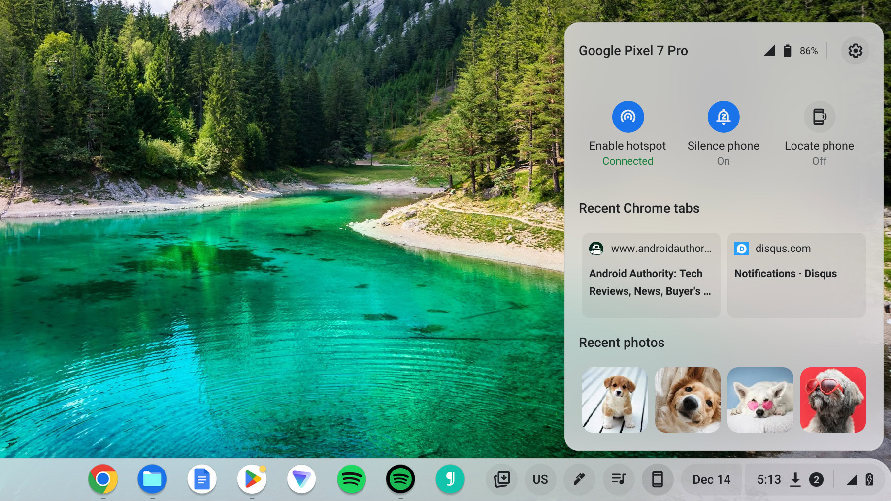 hub de telefone do Chrome OS