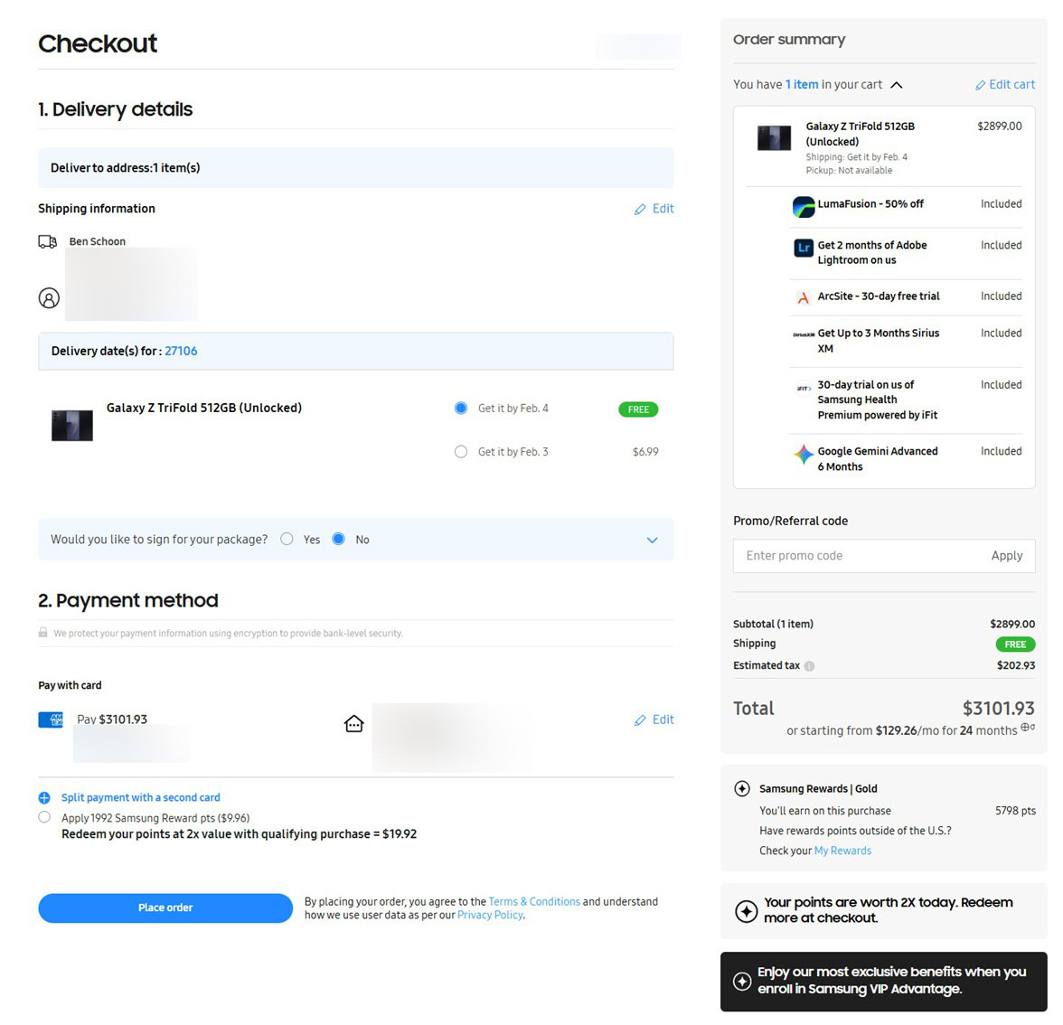 Listagem antecipada do Samsung Galaxy Z TriFold sem troca 2