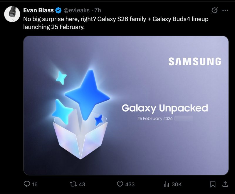 Pôster de lançamento da série Galaxy S26 Pôster de lançamento da série Galaxy S26