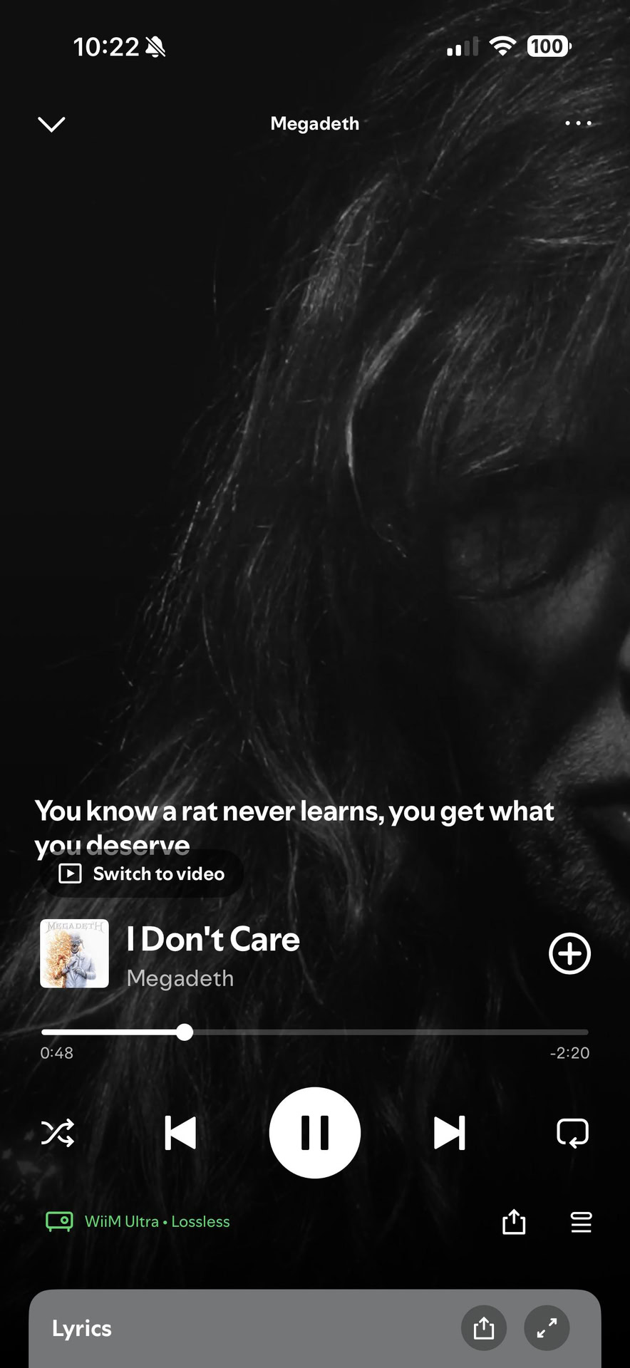 Letras do Spotify na interface principal do player 2