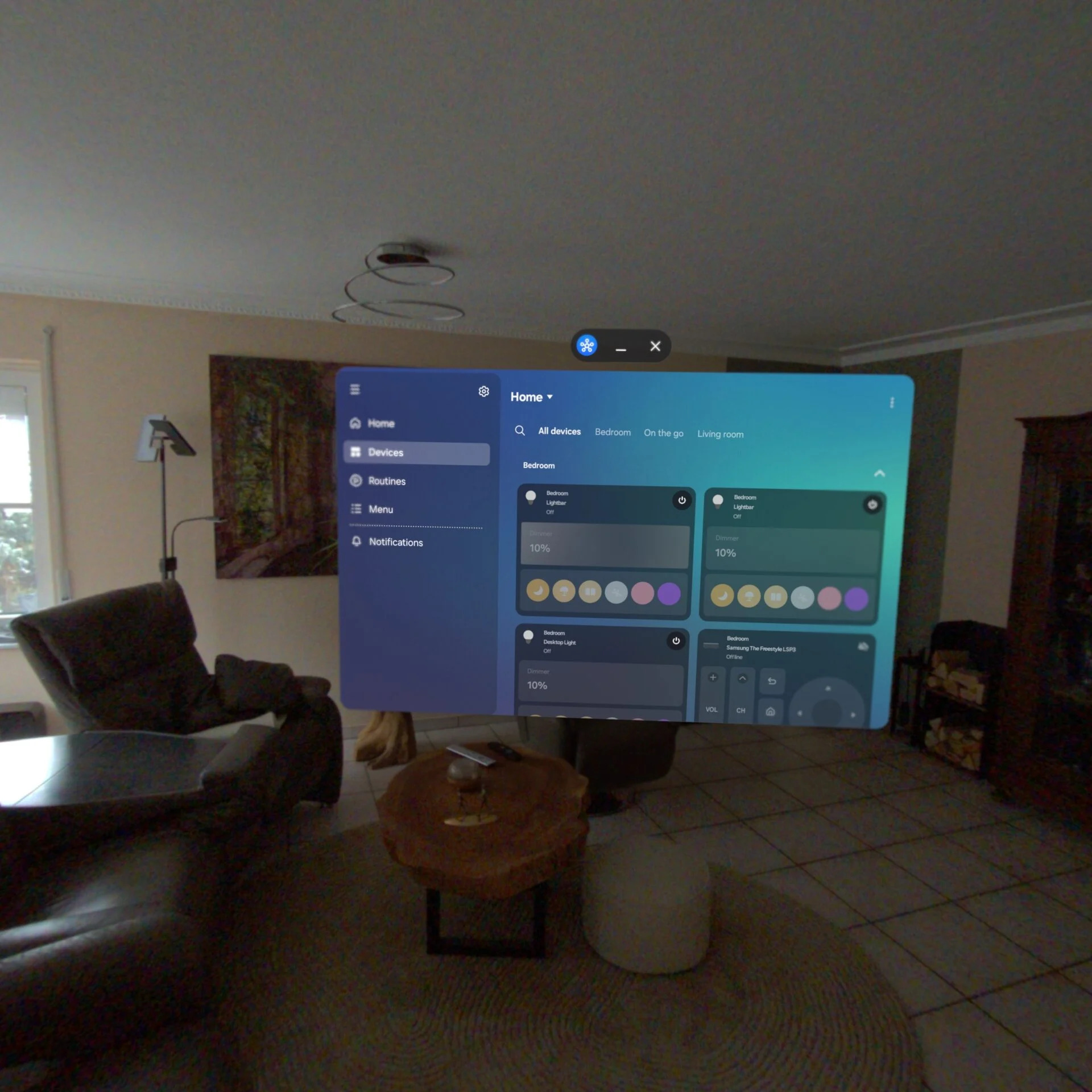 Aplicativo Galaxy XR SmartThings 2