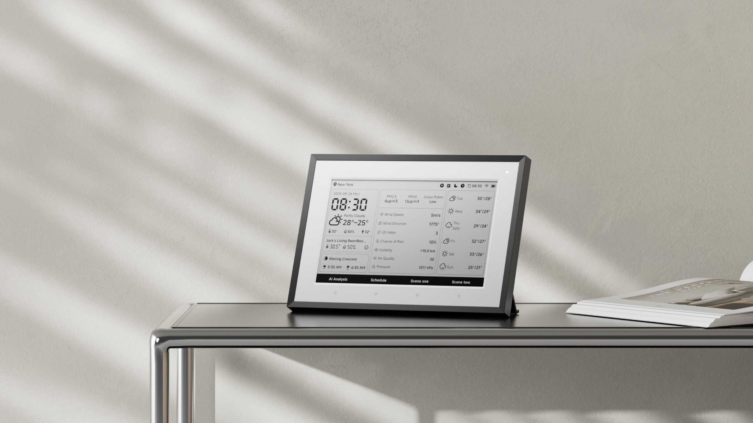 Estação meteorológica SwitchBot A estação meteorológica SwitchBot oferece informações visíveis.