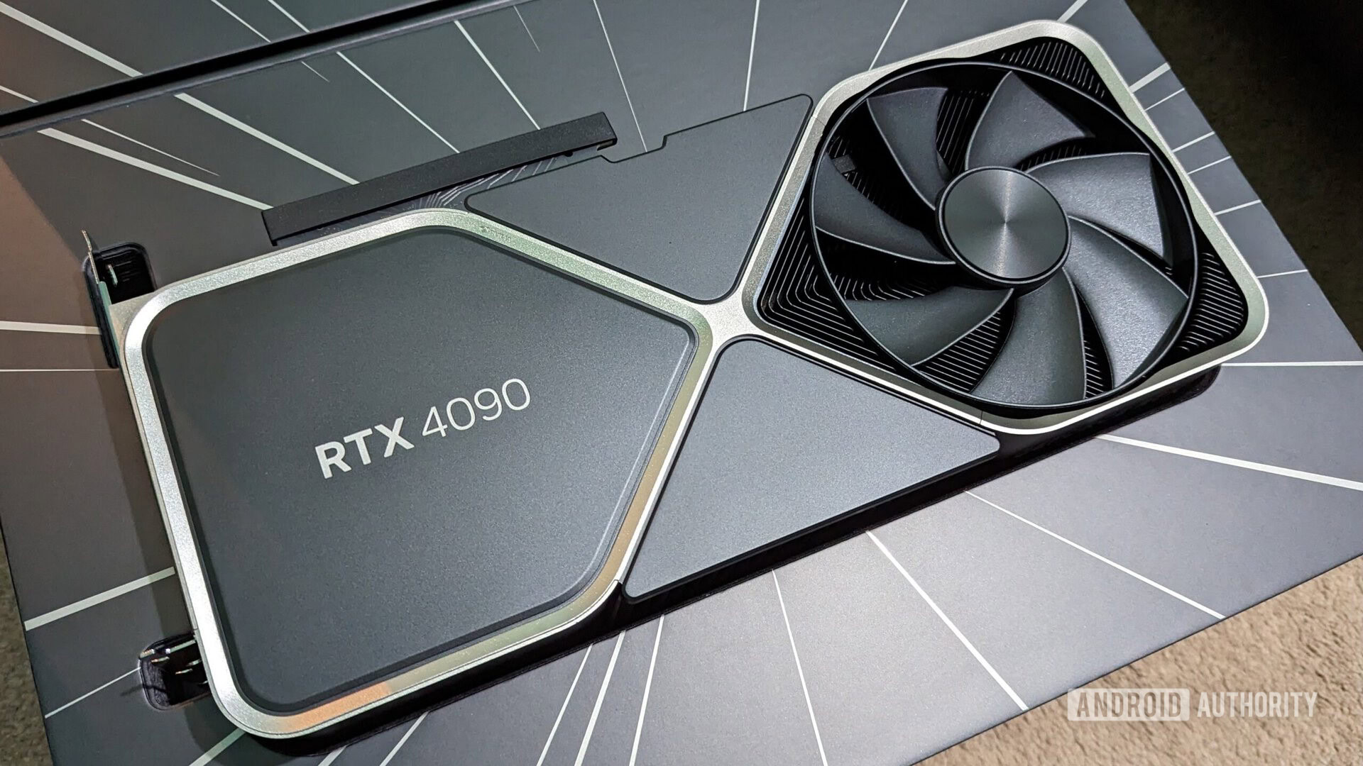 NVIDIA GeForce 4090 na caixa NVIDIA GeForce 4090 na caixa