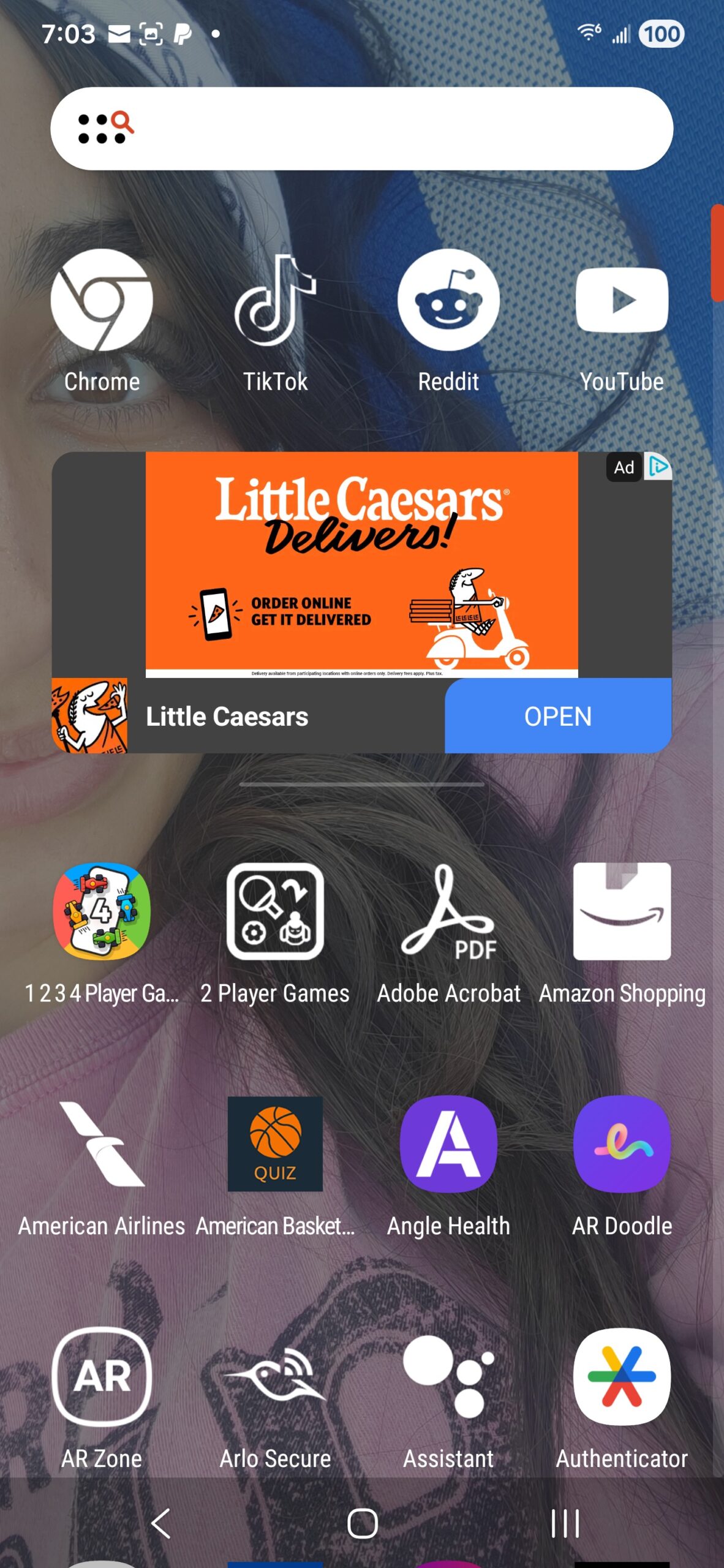 Anúncios na tela inicial do Nova Launcher