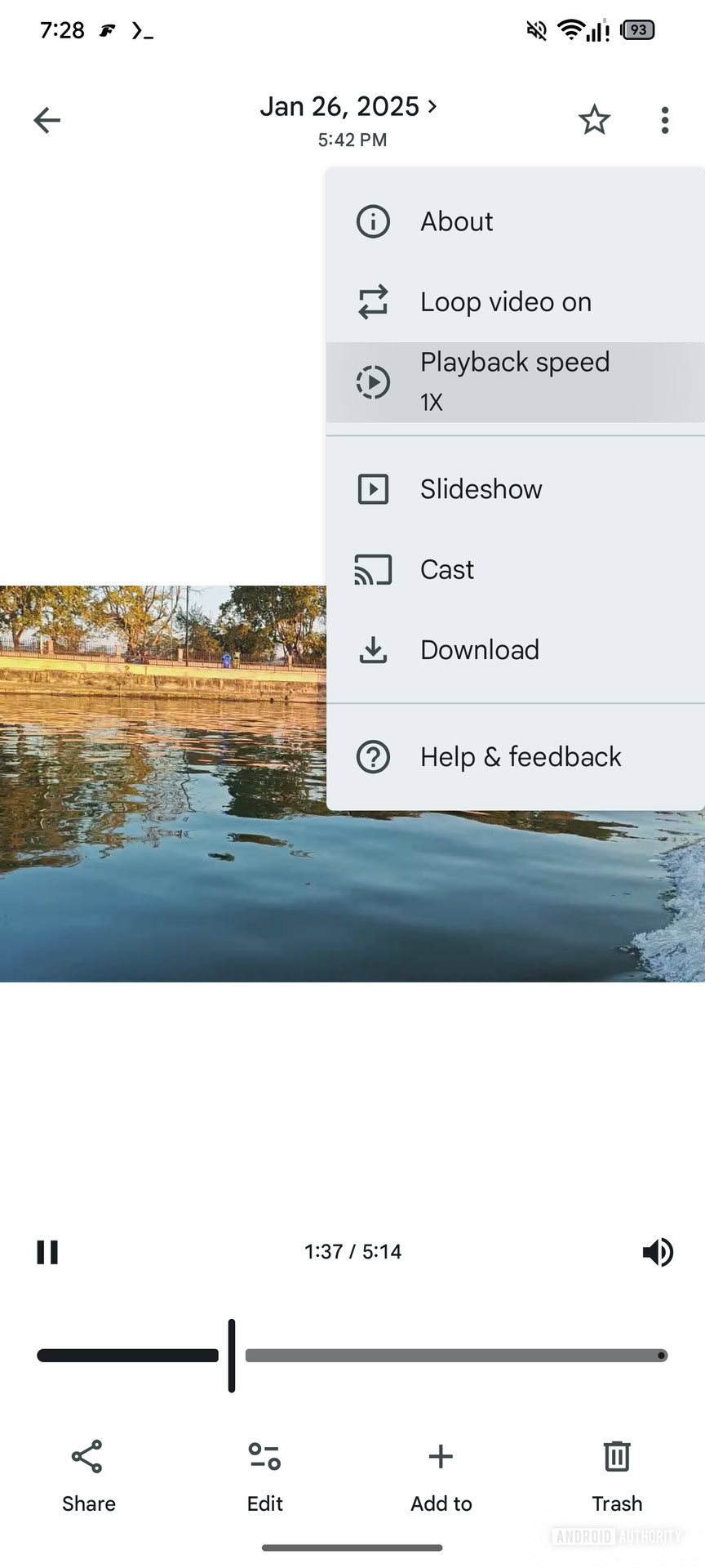 Opção de velocidade de reprodução do Google Fotos (1)