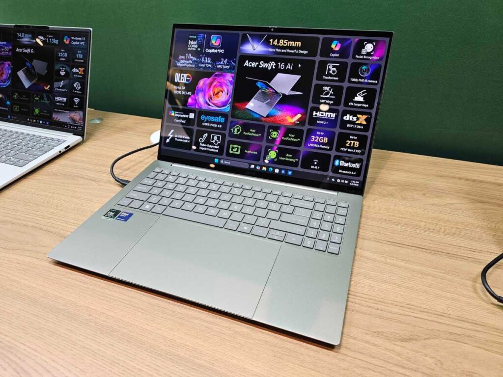 Os novos laptops Swift da Acer ficam mais leves, mais finos e mais inteligentes
