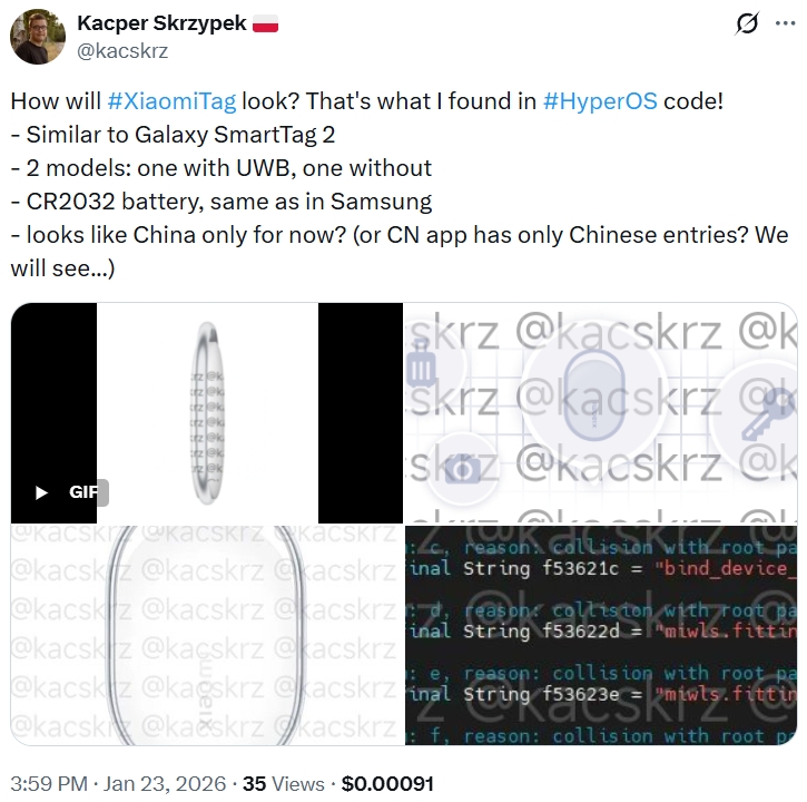Kacper Skrzypek vaza etiqueta da Xiaomi