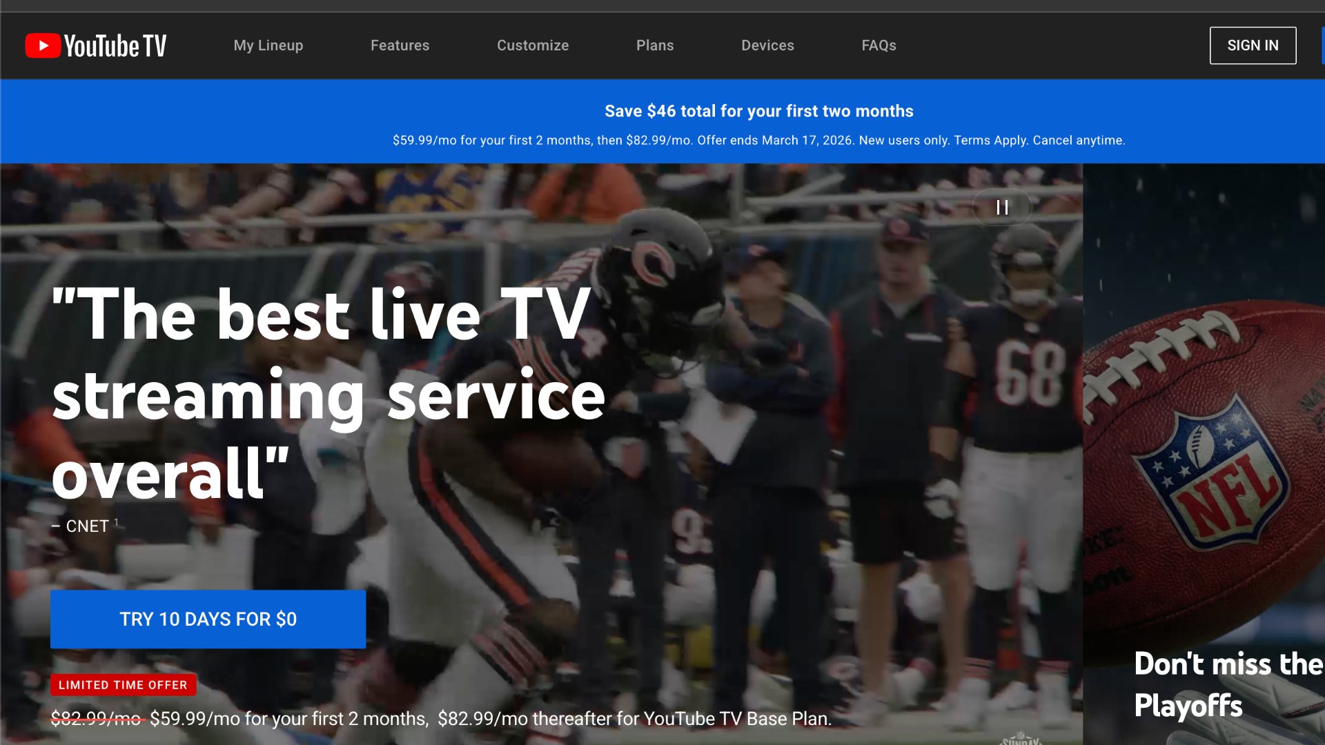 Oferta por tempo limitado do YouTube TV Oferta por tempo limitado do YouTube TV
