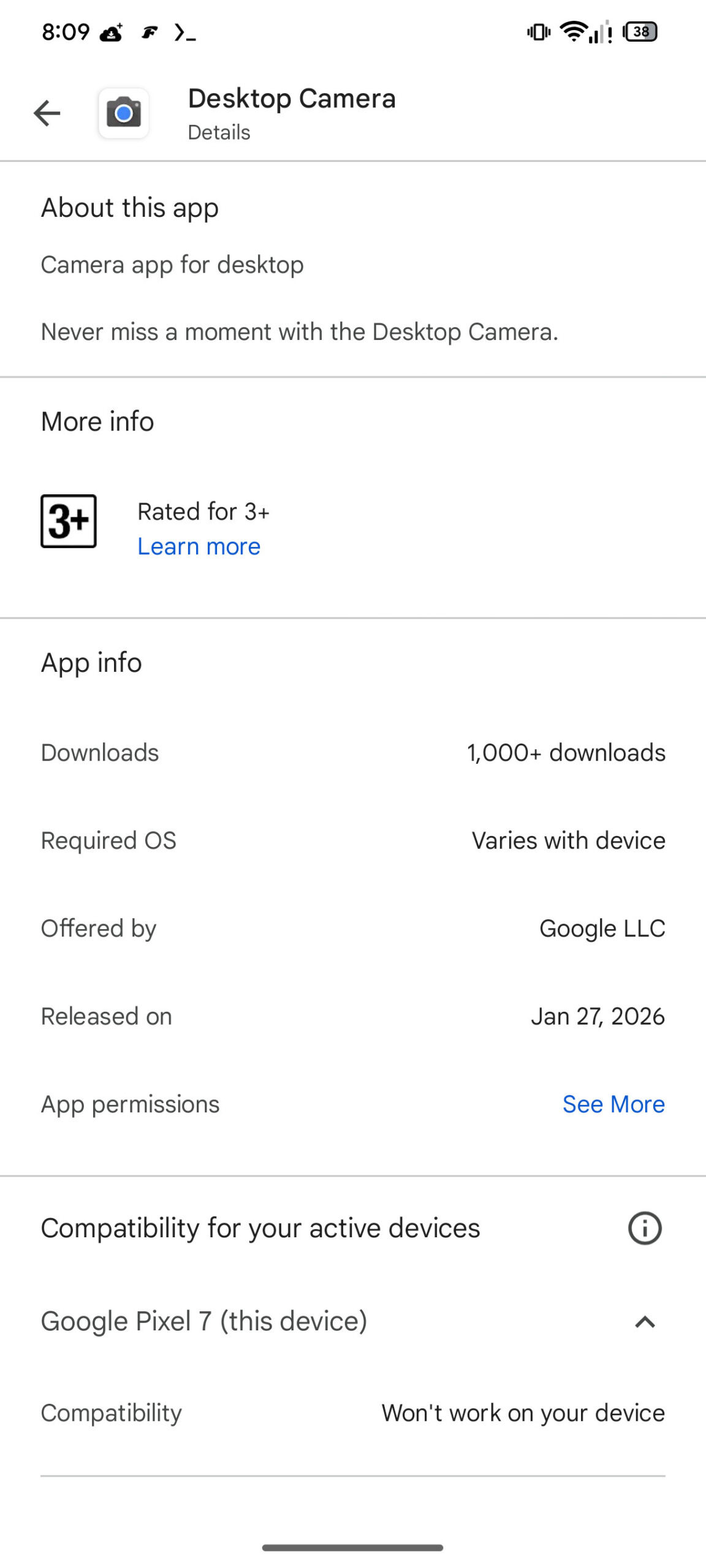 Câmera do Google Desktop Play Store 2