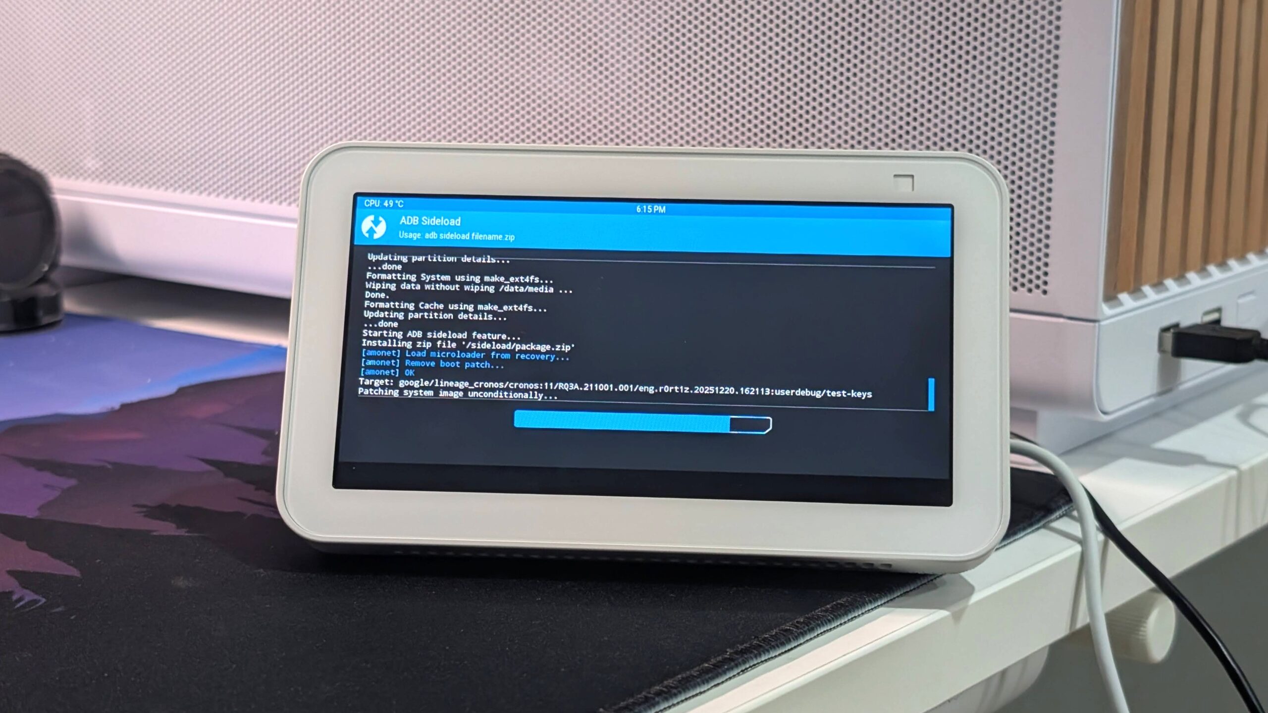 eco mostrar 5 recuperação twrp