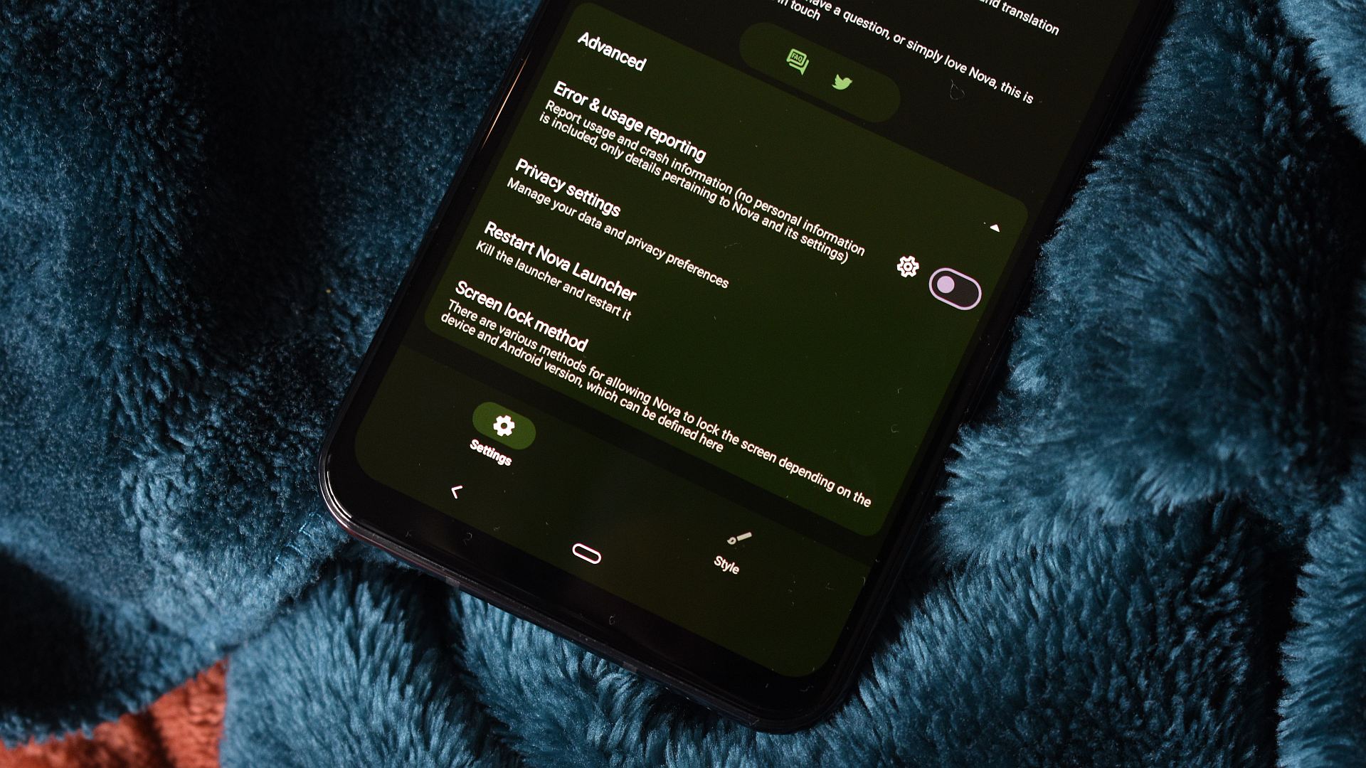 configurações de privacidade do nova launcher 2026 1
