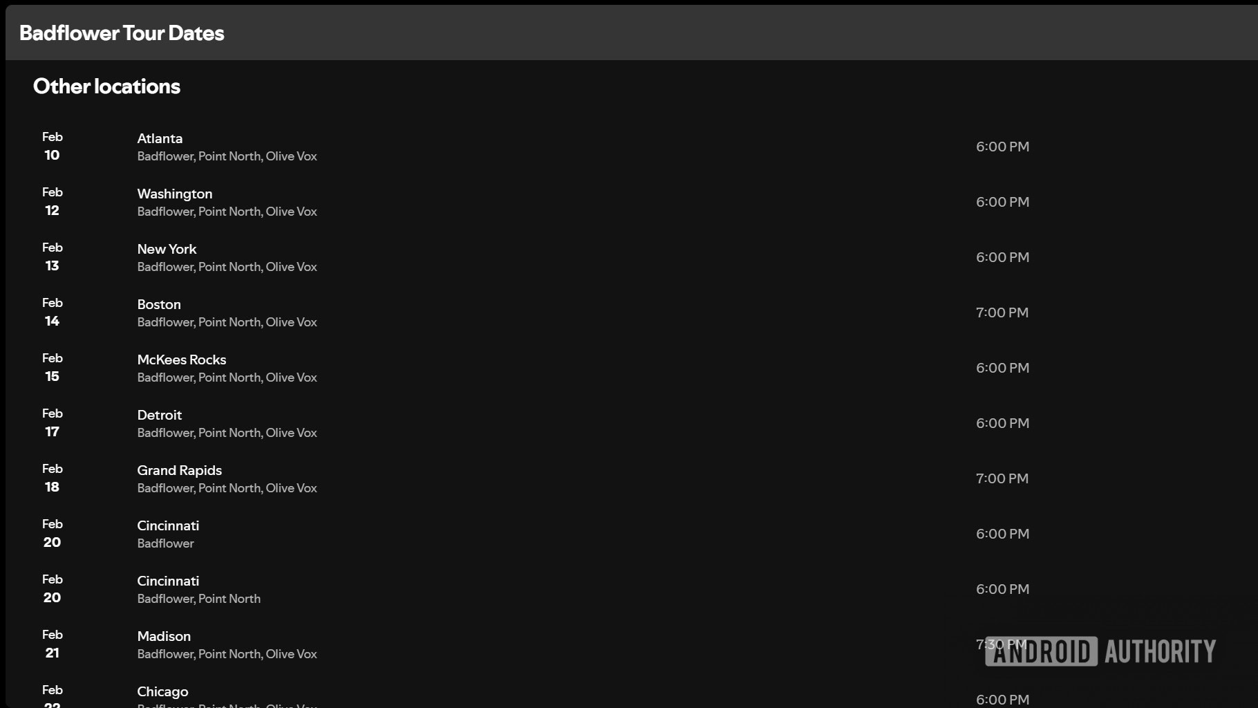 shows ao vivo no spotify